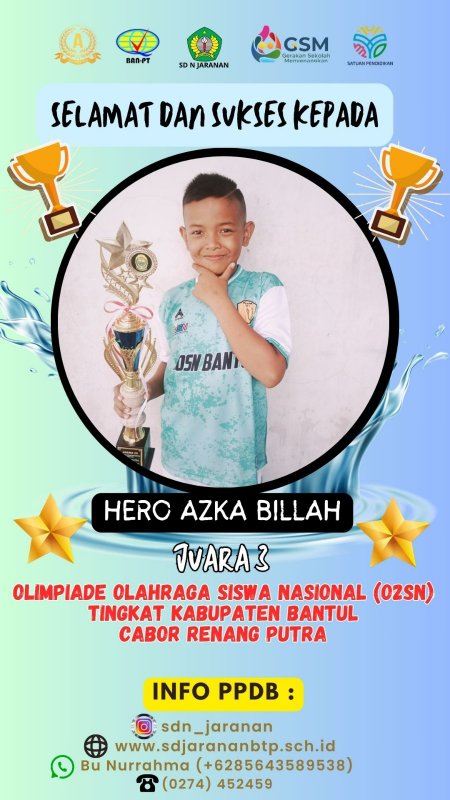 SD Negeri Yogyakarta Juara O2sn Cabang Renang Kab. Bantul 2024