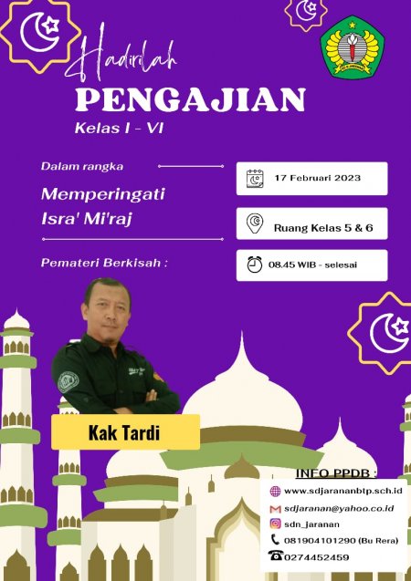 SD Negeri Yogyakarta Pengajian Isra Mi'raj peserta didik
