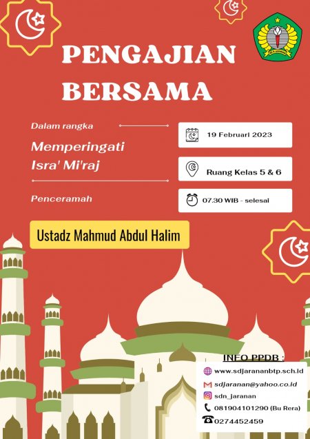 SD Negeri Yogyakarta Pengajian Isra Mi'raj Wali Peserta Didik